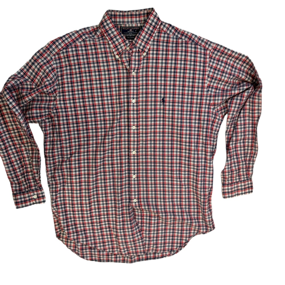 Ralph Lauren Sport Men’s Red, White & Blue Button Down Shirt Size Large - Picture 1 of 7
